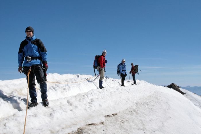 Am Gipfelgrat des Cevedale